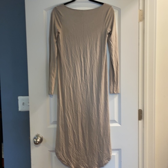 Forever 21 tan small long sleeve cotton higher front dress NWT - Picture 4 of 4